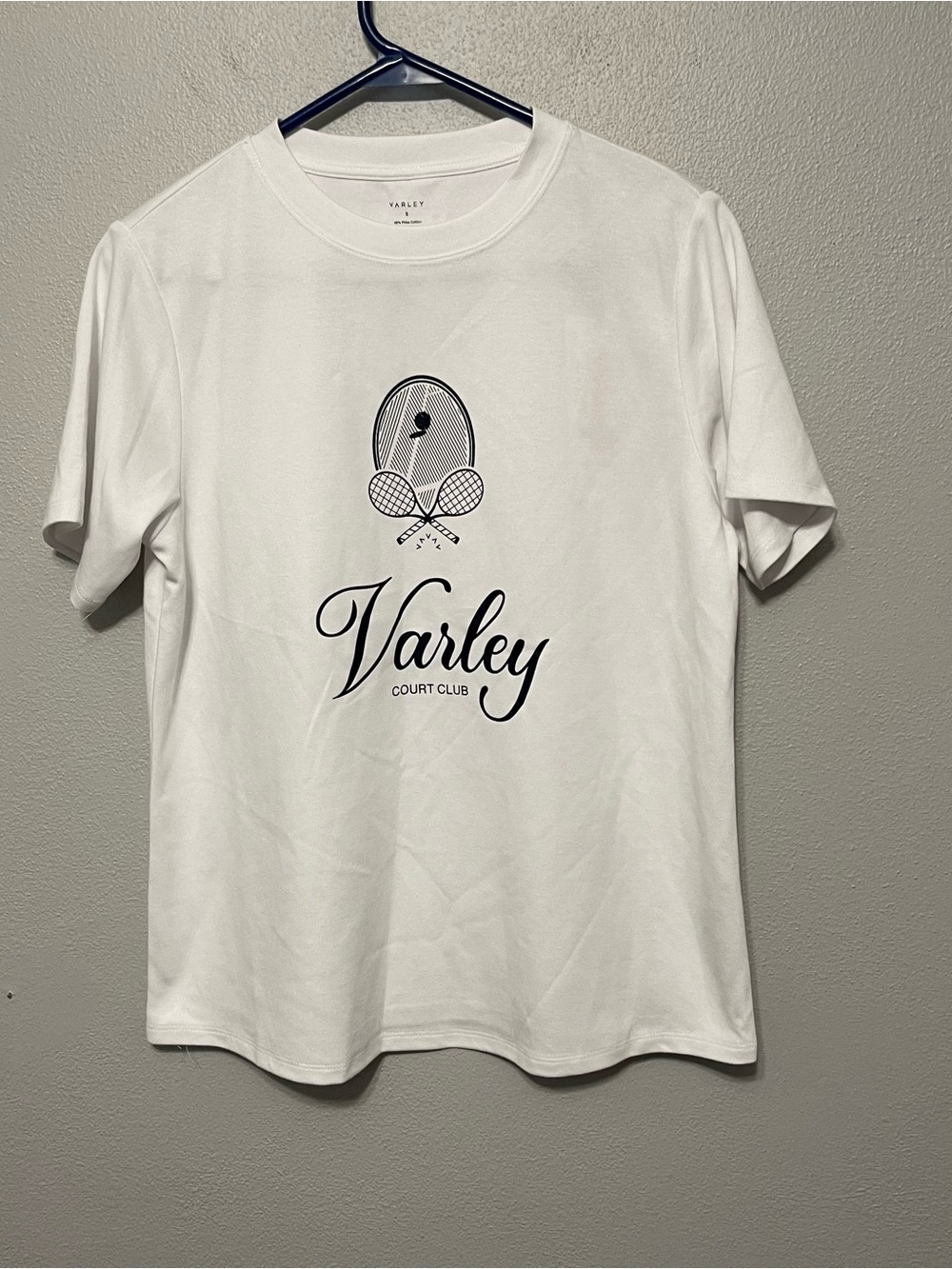 Varley Court Club Short Sleeve T Shirt White Crew Neck NWT Womens Small